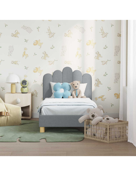 Struttura letto per bambini con testata Grigio chiaro Tessuto