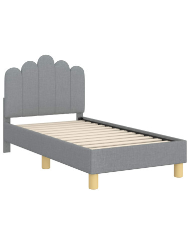 Struttura letto per bambini con testata Grigio chiaro Tessuto