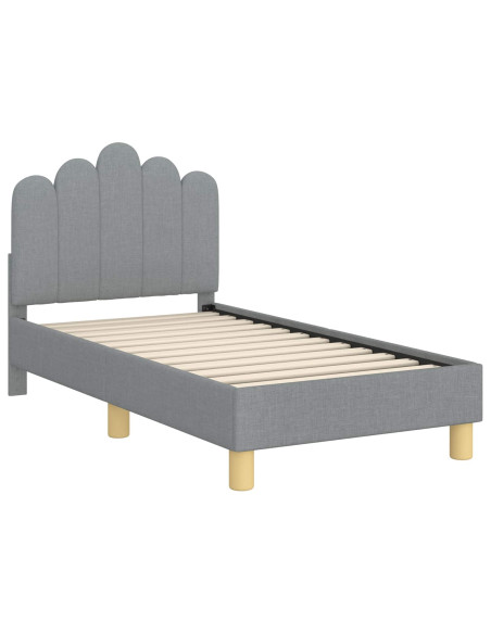 Struttura letto per bambini con testata Grigio chiaro Tessuto