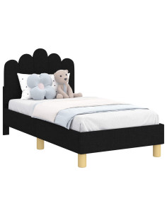 Struttura letto per bambini con testata Nero 70 x 140 cm 2