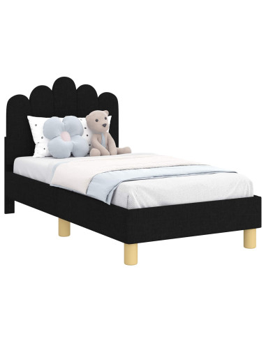 Struttura letto per bambini con testata Nero 70 x 140 cm