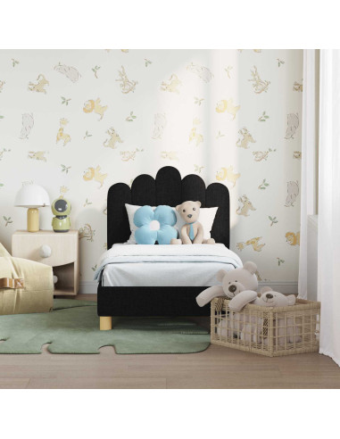 Struttura letto per bambini con testata Nero 70 x 140 cm