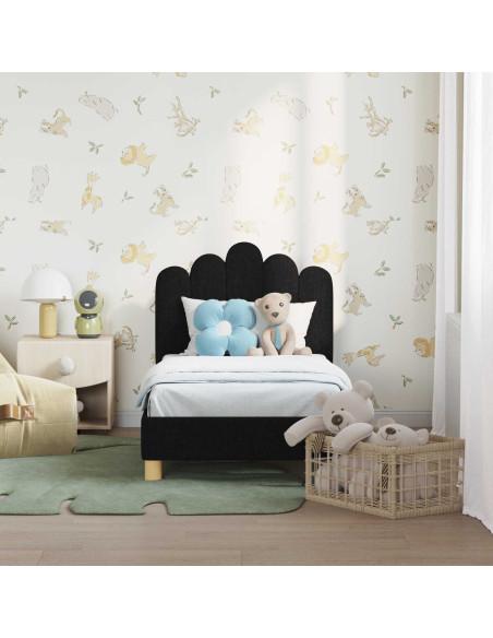Struttura letto per bambini con testata Nero 70 x 140 cm