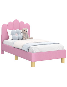 Struttura letto per bambini con testata Rosa 70 x 140 cm 2