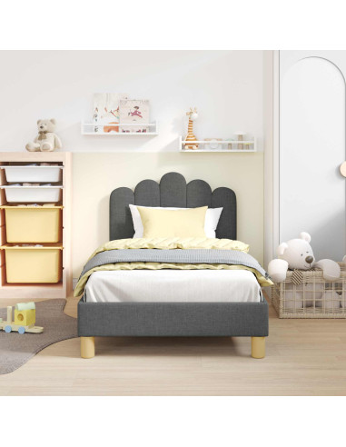 Struttura letto bambini con testata Grigio scuro 80 x 160 cm