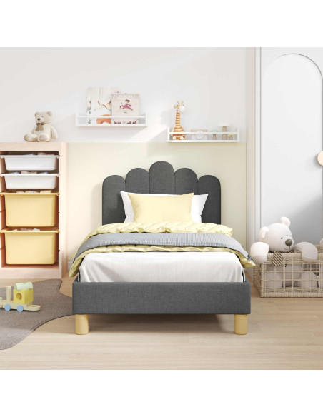 Struttura letto bambini con testata Grigio scuro 80 x 160 cm