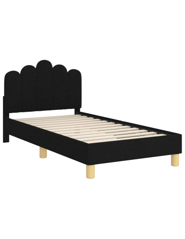 Struttura letto bambini con testata Nero 80 x 160 cm Tessuto