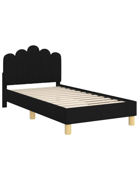 Struttura letto bambini con testata Nero 80 x 160 cm Tessuto