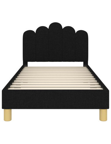 Struttura letto bambini con testata Nero 80 x 160 cm Tessuto