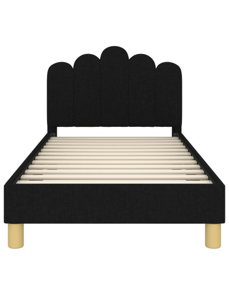 Struttura letto bambini con testata Nero 80 x 160 cm Tessuto