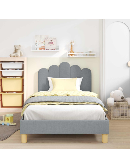 Struttura letto bambini con testata Grigio chiaro 80 x 200 cm