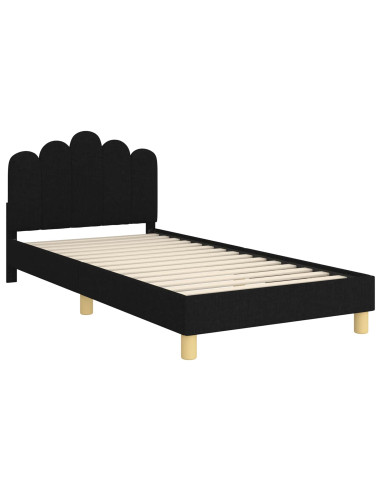 Struttura letto bambini con testata Nero 80 x 200 cm Tessuto