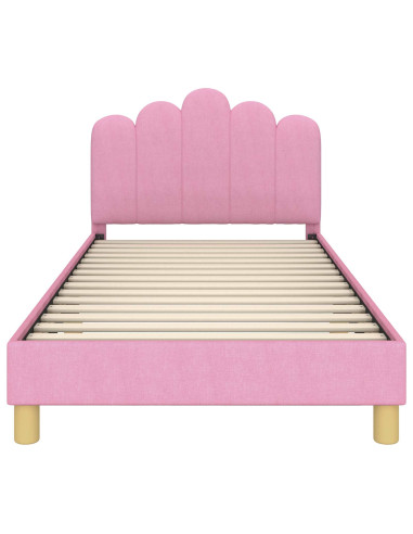 Struttura letto bambini con testata Rosa 80 x 200 cm Tessuto