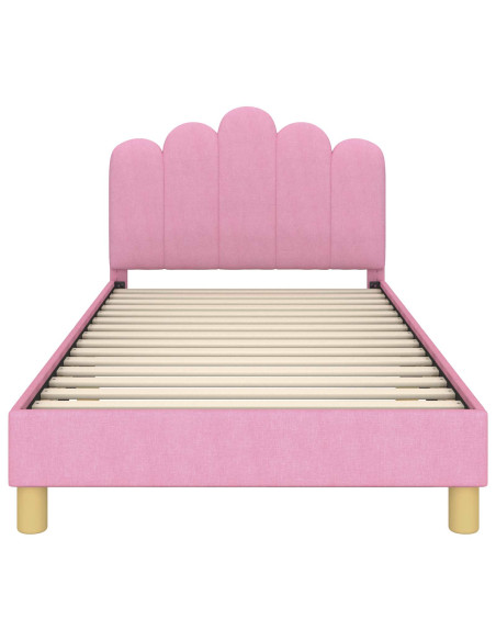 Struttura letto bambini con testata Rosa 80 x 200 cm Tessuto