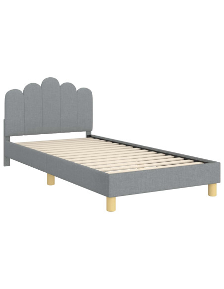 Struttura letto bambini con testata Grigio chiaro 90 x 190 cm