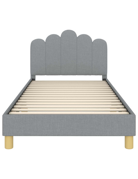 Struttura letto bambini con testata Grigio chiaro 90 x 190 cm