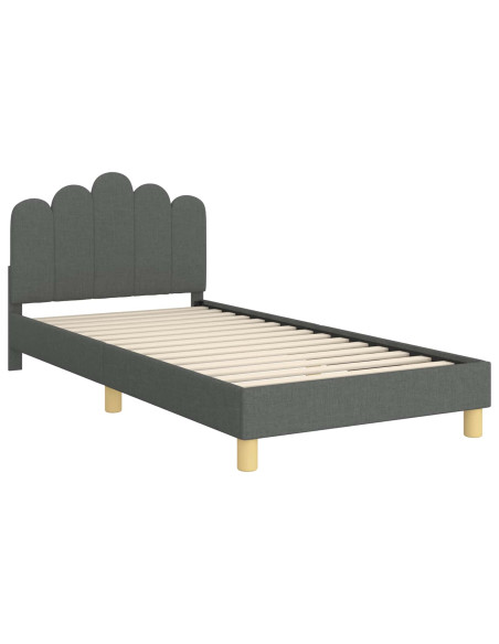 Struttura letto bambini con testata Grigio scuro 90 x 190 cm