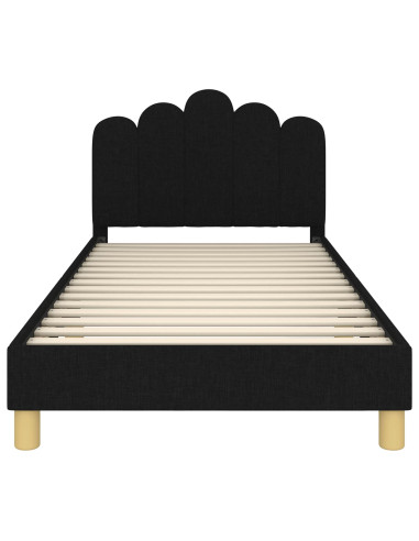 Struttura letto bambini con testata Nero 90 x 190 cm Tessuto