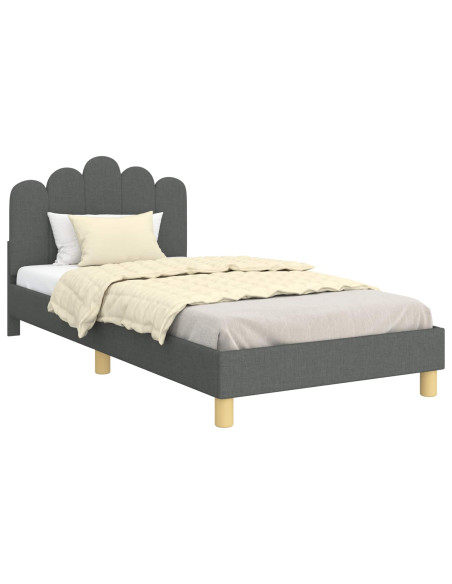 Struttura letto bambini con testata Grigio scuro 90 x 200 cm