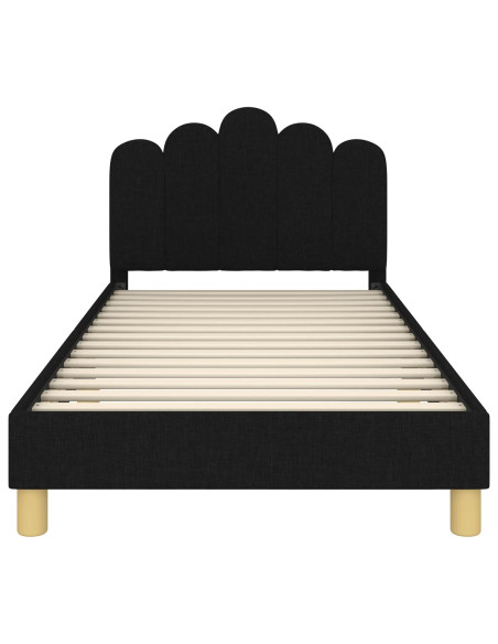 Struttura letto bambini con testata Nero 90 x 200 cm Tessuto