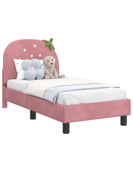 Struttura letto per bambini con testata Rosa 70 x 140 cm