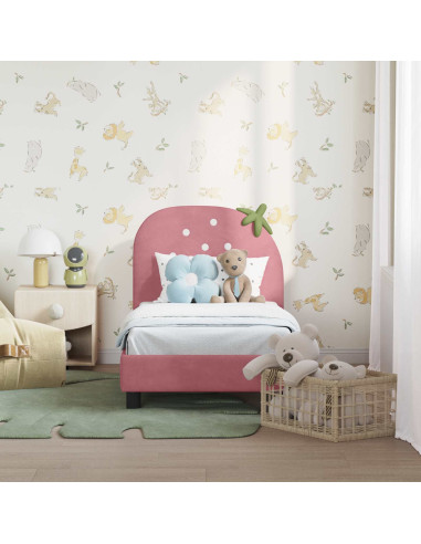 Struttura letto per bambini con testata Rosa 70 x 140 cm