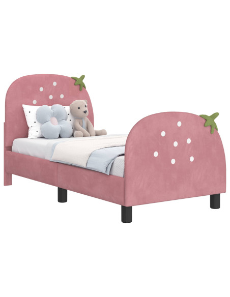 Struttura letto per bambini con testata Rosa 70 x 140 cm