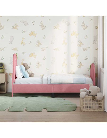 Struttura letto per bambini con testata Rosa 70 x 140 cm