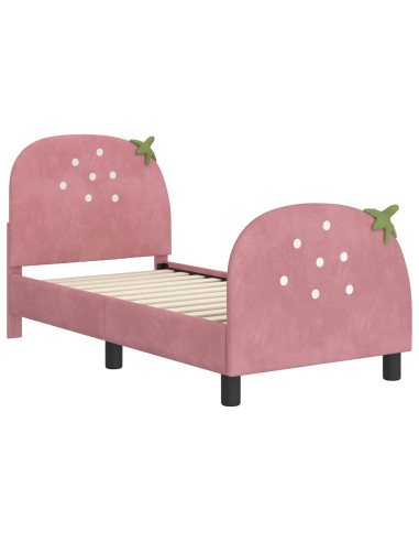 Struttura letto per bambini con testata Rosa 70 x 140 cm