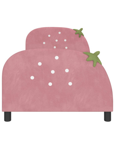 Struttura letto bambini con testata Rosa 80 x 200 cm Velluto