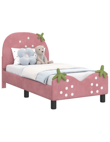 Struttura letto per bambini con testata Rosa 70 x 140 cm