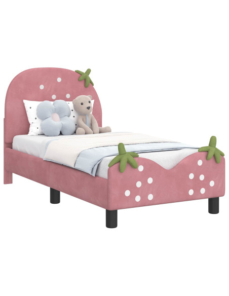 Struttura letto per bambini con testata Rosa 70 x 140 cm