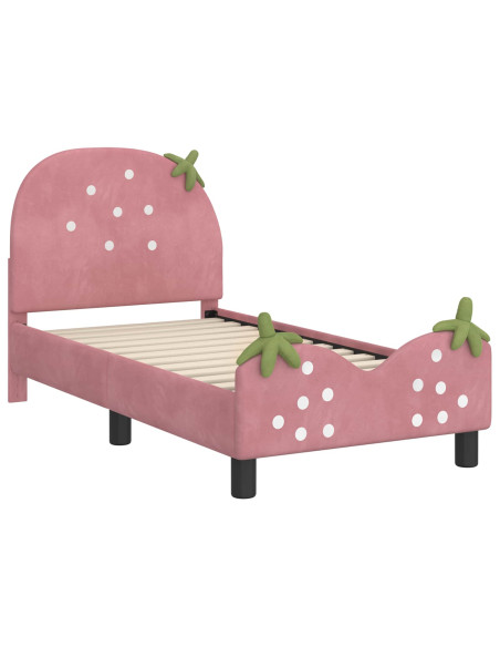 Struttura letto per bambini con testata Rosa 70 x 140 cm