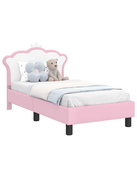 Struttura letto per bambini con testata Rosa 70 x 140 cm PU