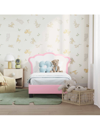 Struttura letto per bambini con testata Rosa 70 x 140 cm PU