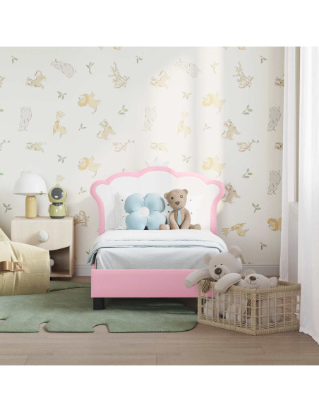 Struttura letto per bambini con testata Rosa 70 x 140 cm PU