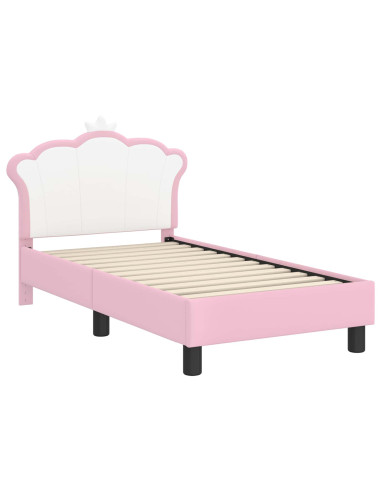 Struttura letto per bambini con testata Rosa 70 x 140 cm PU