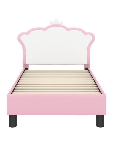 Struttura letto per bambini con testata Rosa 70 x 140 cm PU