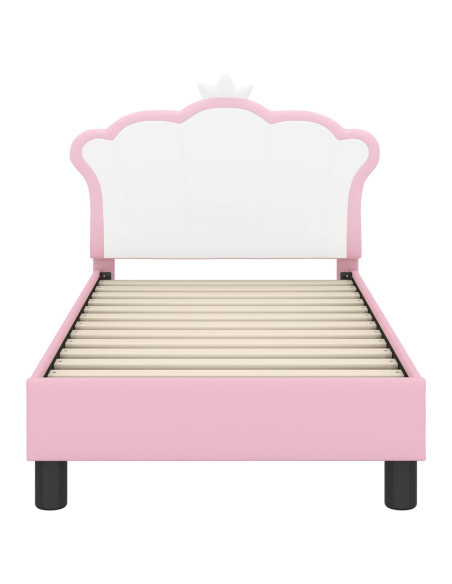 Struttura letto per bambini con testata Rosa 70 x 140 cm PU