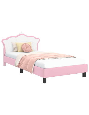 Struttura letto bambini con testata Rosa 80 x 200 cm PU