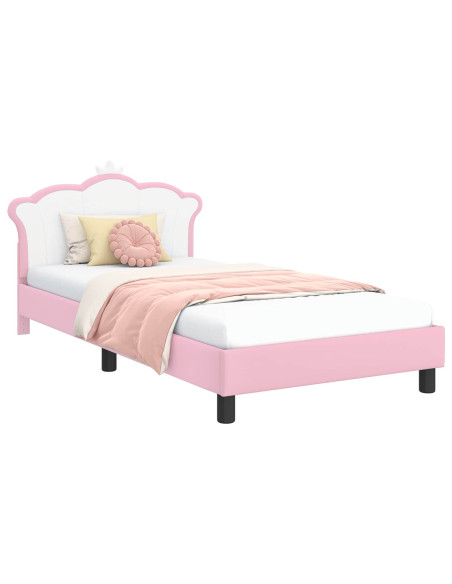 Struttura letto bambini con testata Rosa 80 x 200 cm PU