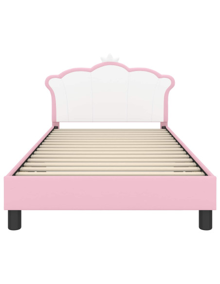 Struttura letto bambini con testata Rosa 80 x 200 cm PU