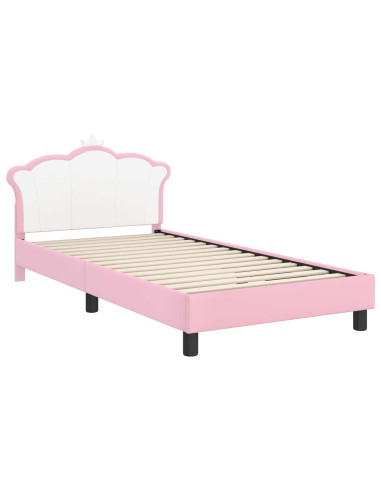 Struttura letto bambini con testata Rosa 90 x 190 cm PU