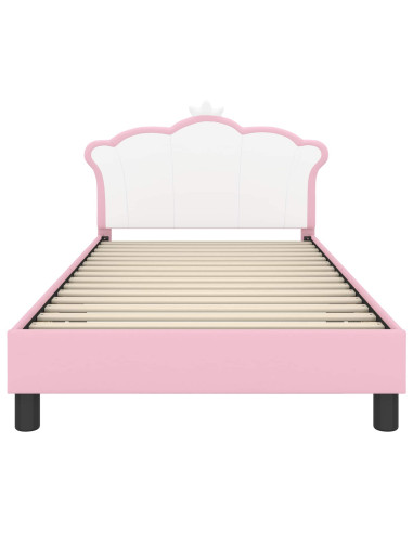 Struttura letto bambini con testata Rosa 90 x 190 cm PU