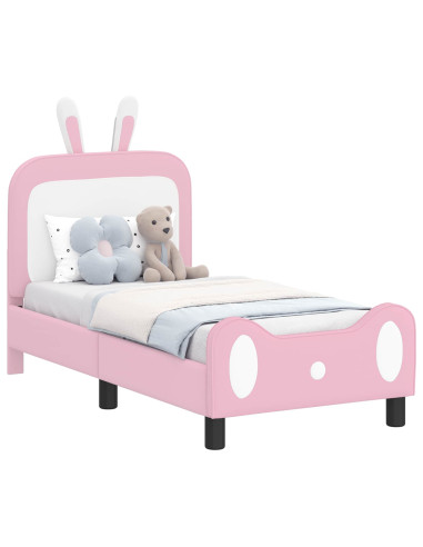 Struttura letto per bambini con testata Rosa 70 x 140 cm PU