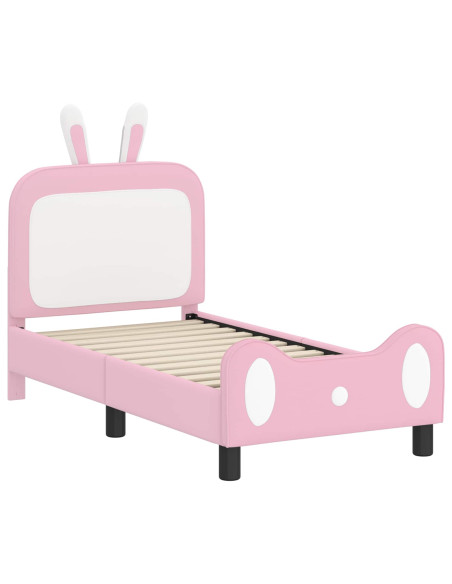 Struttura letto per bambini con testata Rosa 70 x 140 cm PU