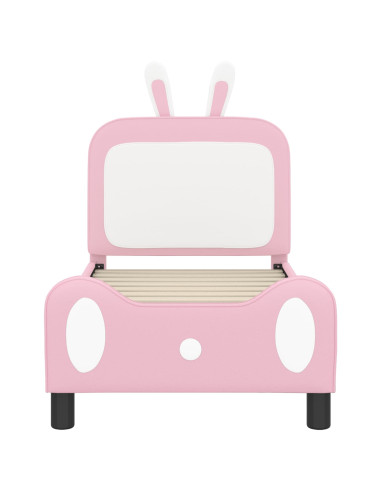 Struttura letto per bambini con testata Rosa 70 x 140 cm PU