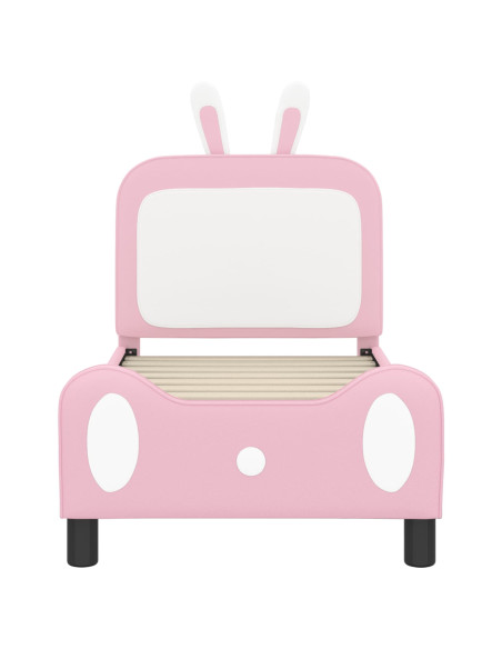 Struttura letto per bambini con testata Rosa 70 x 140 cm PU