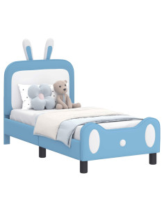Struttura letto per bambini con testata Blu 70 x 140 cm PU 2