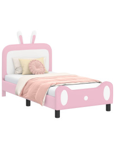 Struttura letto bambini con testata Rosa 80 x 160 cm PU 2